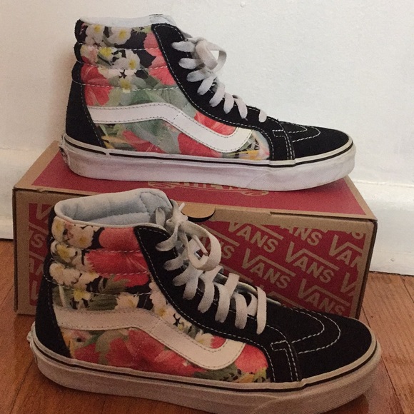 high top flower vans